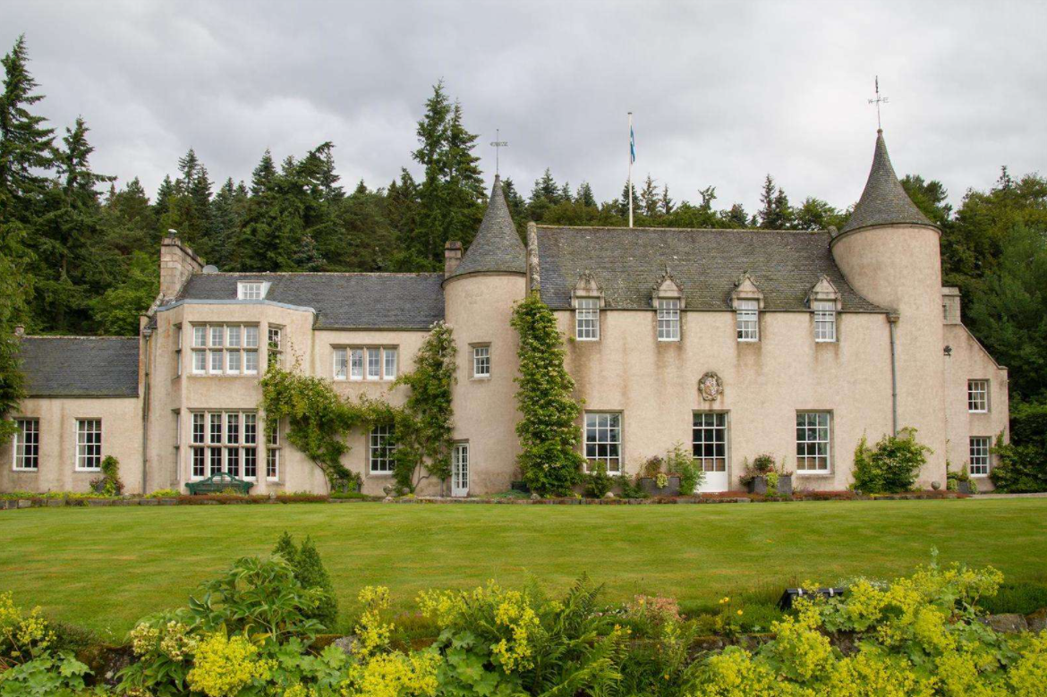 Candacraig Scottish Castle with green lawn